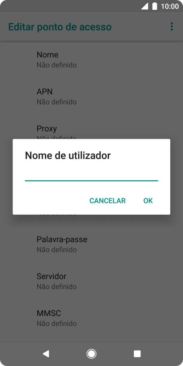 Introduza vodafone e prima OK.