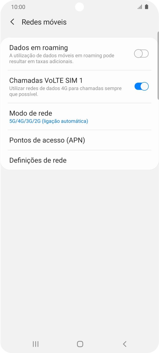 Prima Definições de rede.
