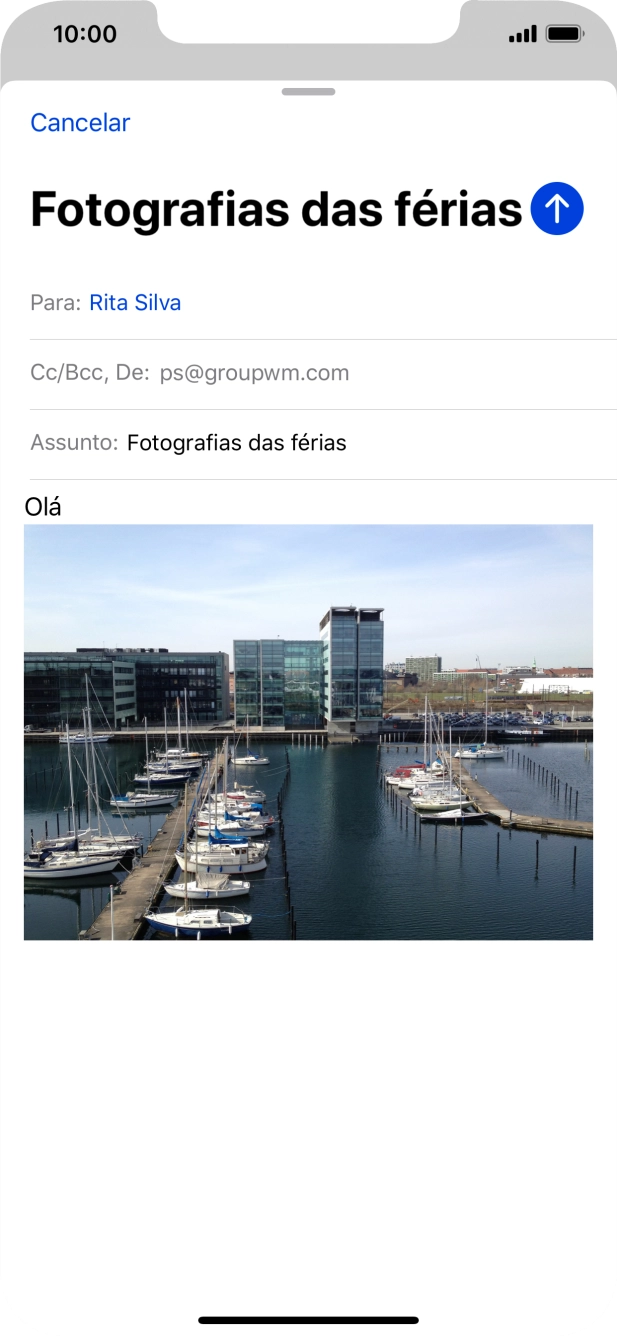 Prima o ícone para enviar.