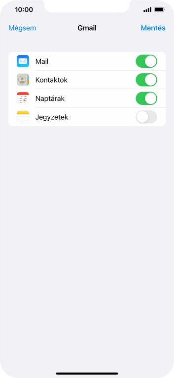 Amennyiben a kijelzőn ez a képernyőkép látható, az e-mail-fiókodat felismerte a rendszer, és automatikusan beállította. Kövesd a képernyőn megjelenő utasításokat további adatok csatolásához, és fejezd be az új fiók létrehozását.