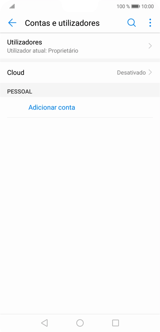 Prima Adicionar conta.
