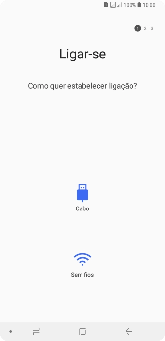 Prima o tipo de transferência pretendido e siga as indicações no ecrã para transferir conteúdo.