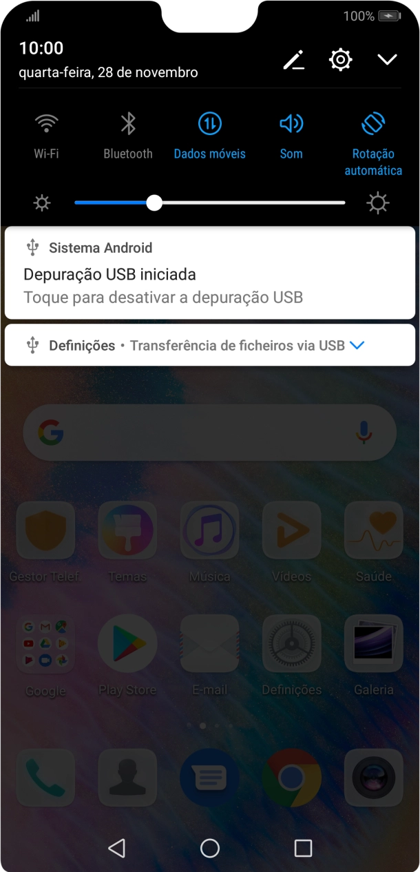 Prima o ícone de perfil as vezes necessárias para ativar ou desativar a função.