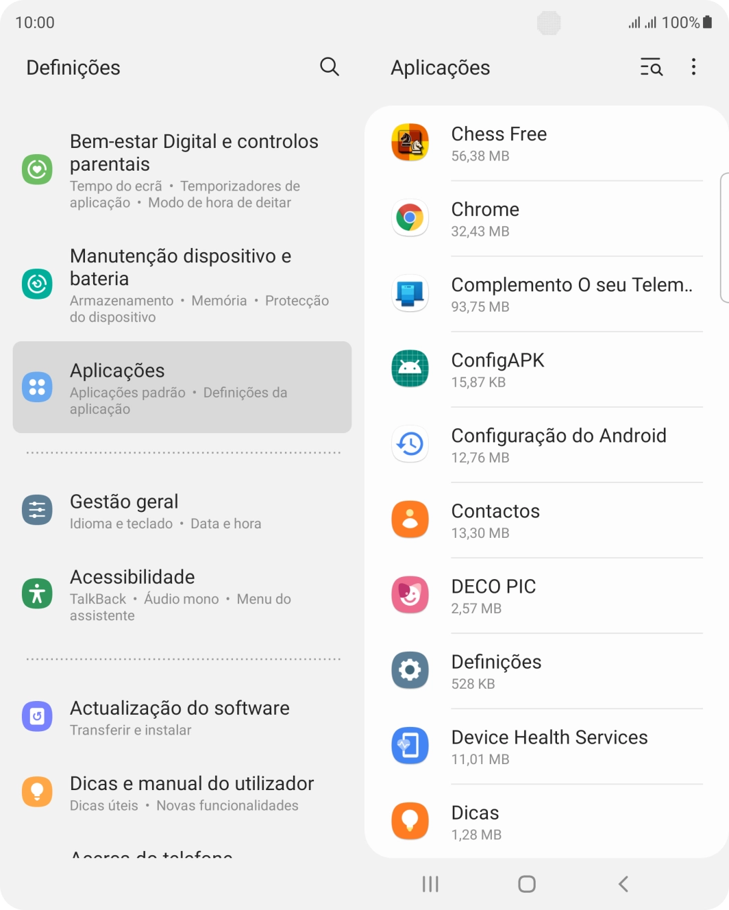 Prima a app pretendida.