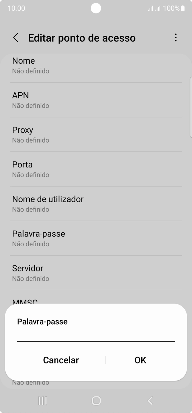 Introduza vodafone e prima OK.