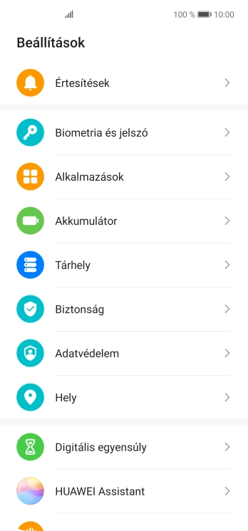 Válaszd a Biztonság lehetőséget.