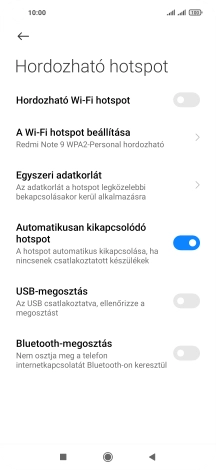 Válaszd a A Wi-Fi hotspot beállítása lehetőséget.