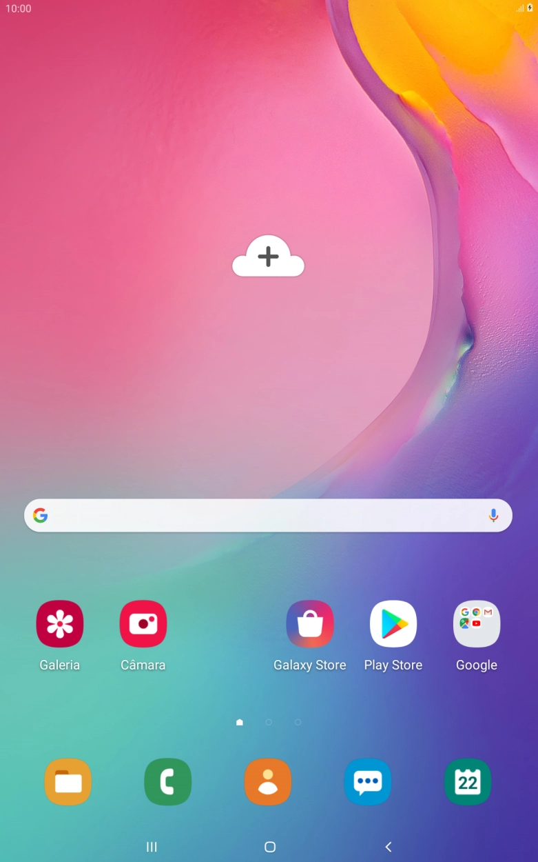 Quando o ícone de bateria em carregamento for mostrado no ecrã, a bateria está em carregamento.