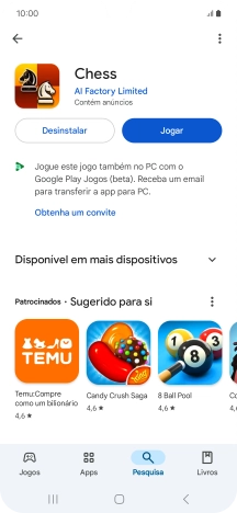 Prima a tecla de início para terminar e voltar ao ecrã inicial.