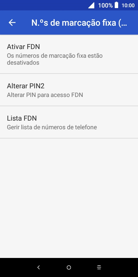Prima Ativar FDN para ativar a marcação permitida.
