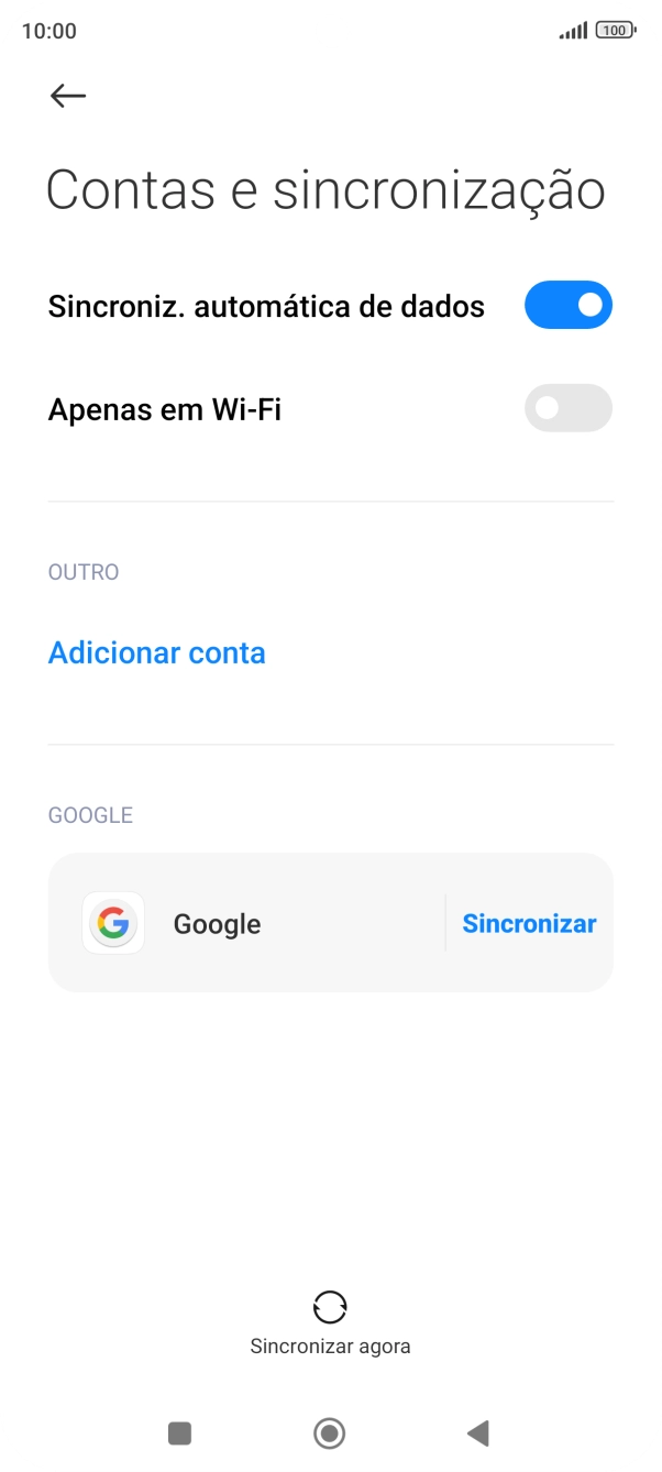 Prima Adicionar conta.