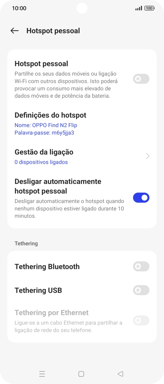 Prima Definições do hotspot.