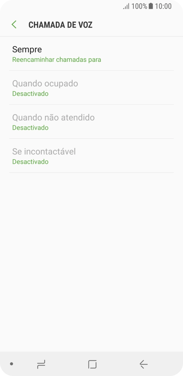 Prima o tipo de desvio pretendido.