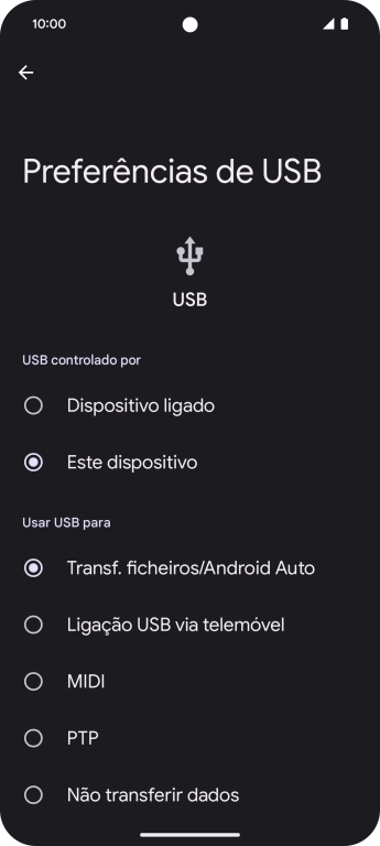Prima Transf. ficheiros/Android Auto.