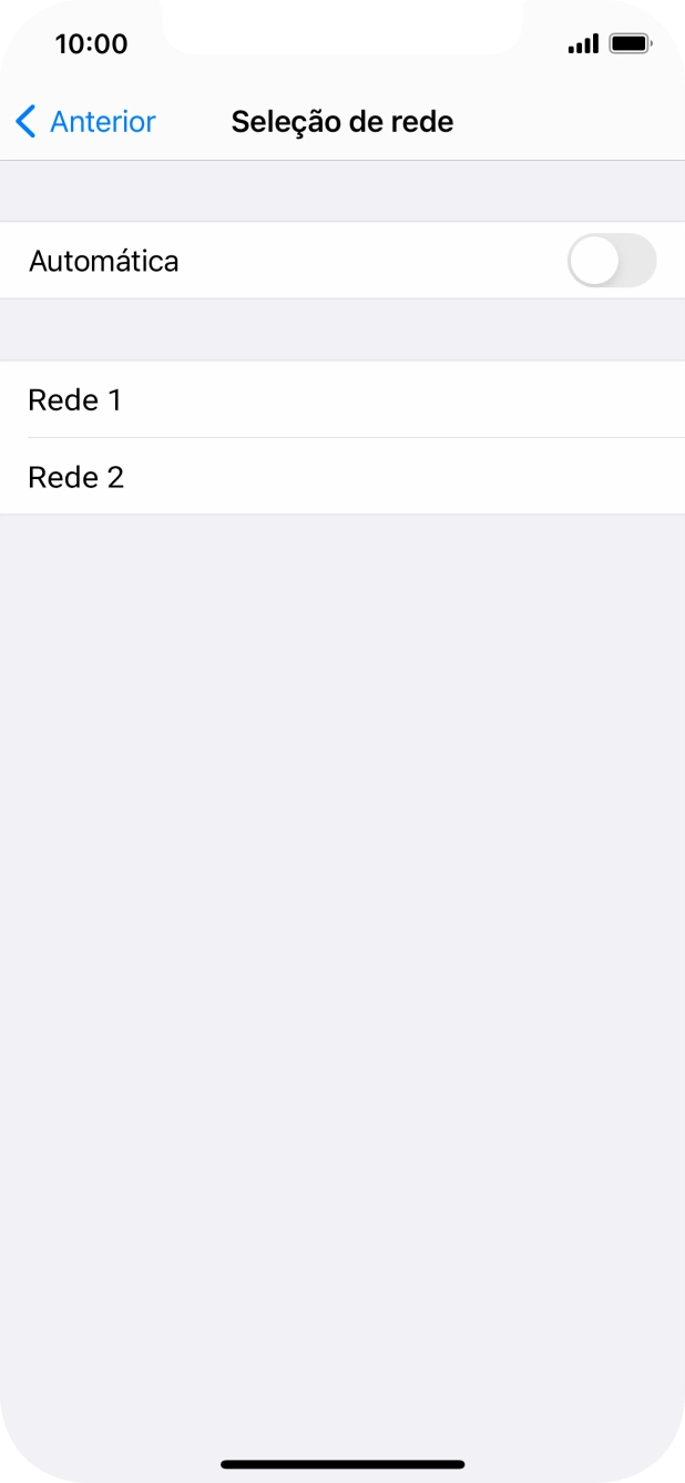 Se desativar a função, prima a rede pretendida.
