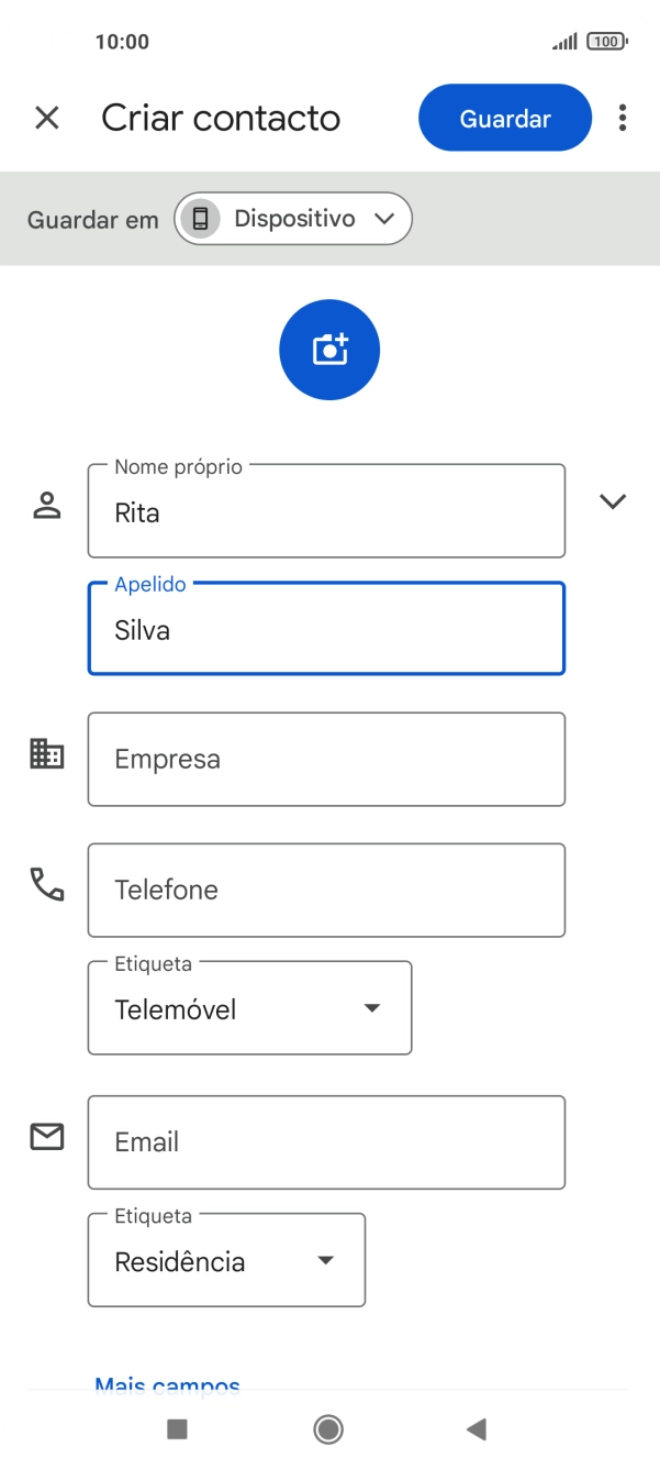Prima Telefone e introduza o número de telefone pretendido.