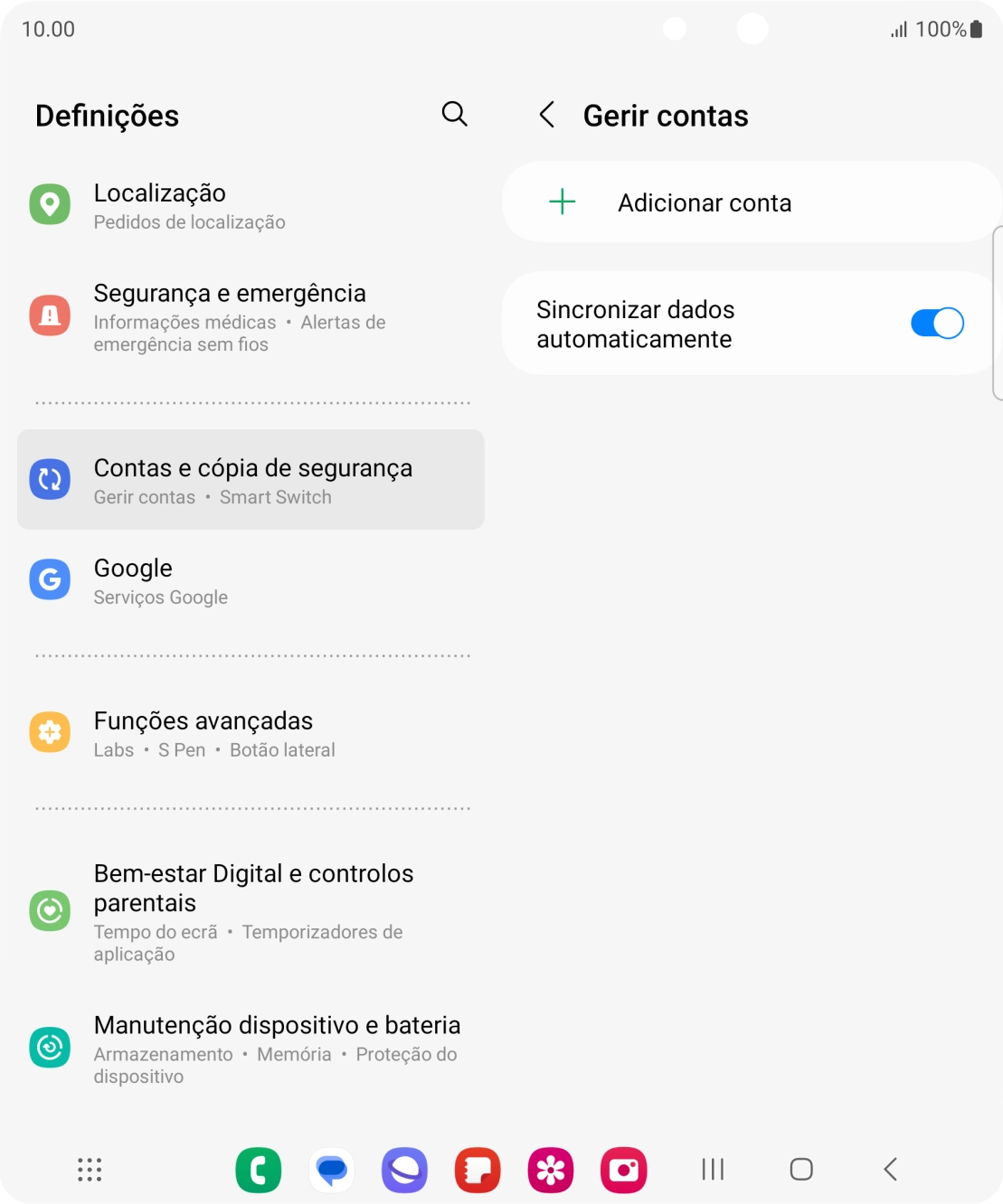 Prima Adicionar conta.