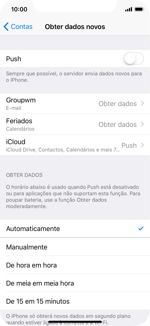 Se desativar a função, prima a definição pretendida.