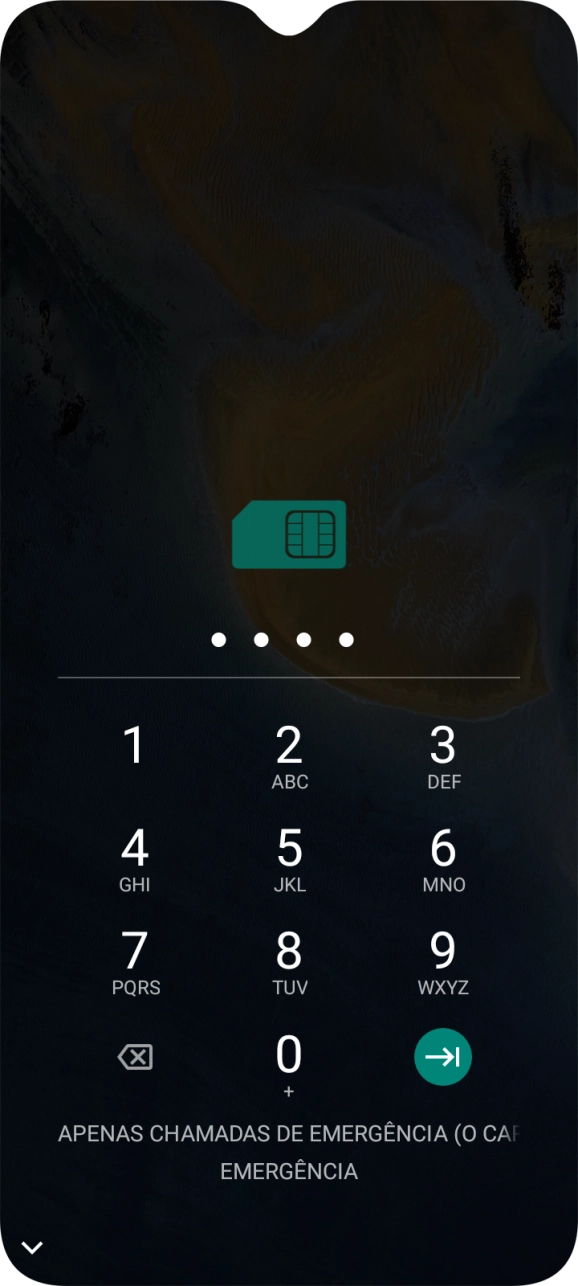 Se necessário, introduza o código PIN e prima a seta para a direita.