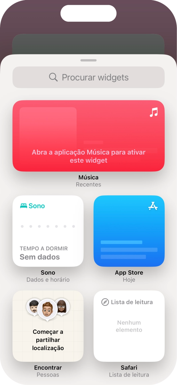 Prima o widget pretendido.