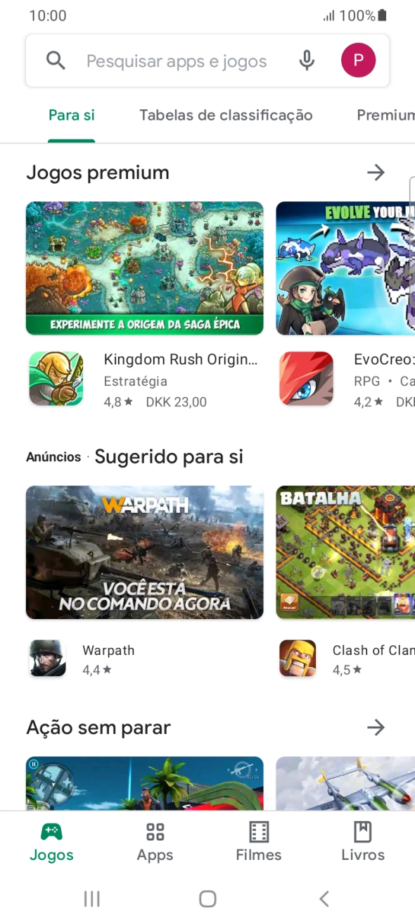 Prima o ícone de perfil.