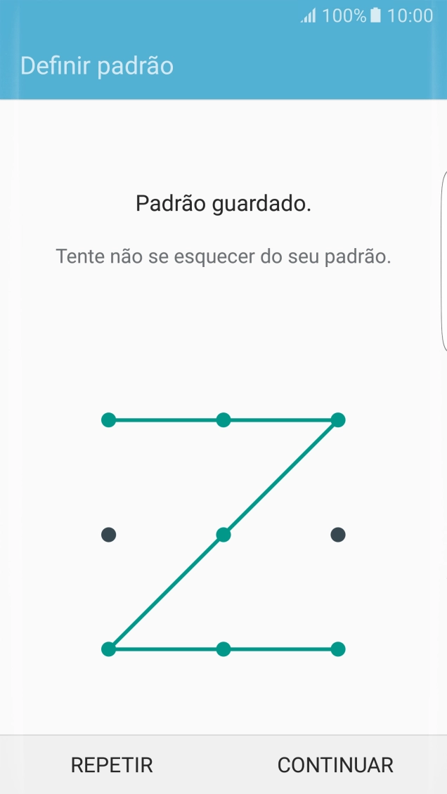 Deslize o dedo no ecrã ligando pelo menos quatro pontos e prima CONTINUAR.