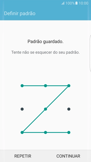 Deslize o dedo no ecrã ligando pelo menos quatro pontos e prima CONTINUAR.