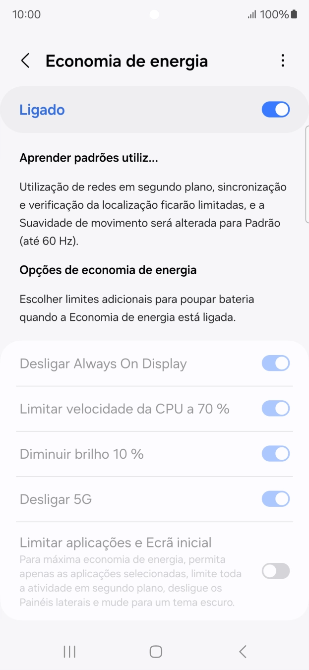 Prima a tecla de início para terminar e voltar ao ecrã inicial.