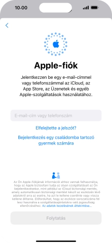 Válaszd az E-mail-cím vagy telefonszám lehetőséget, és írd be a az Apple ID-dhoz tartozó felhasználónevet.