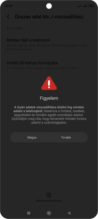 Válaszd a Tovább lehetőséget.