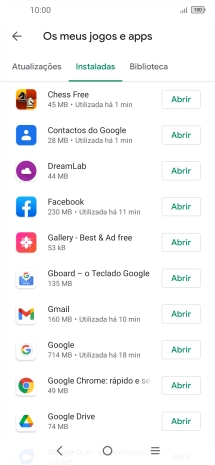 Prima a app pretendida.