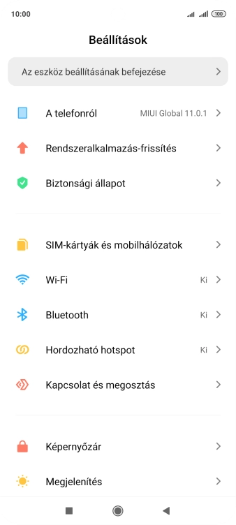 Válaszd a Bluetooth lehetőséget.