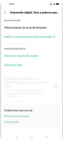Prima Palavra-passe do ecrã de bloqueio e introduza o código adicional de bloqueio do telefone que criou anteriormente.