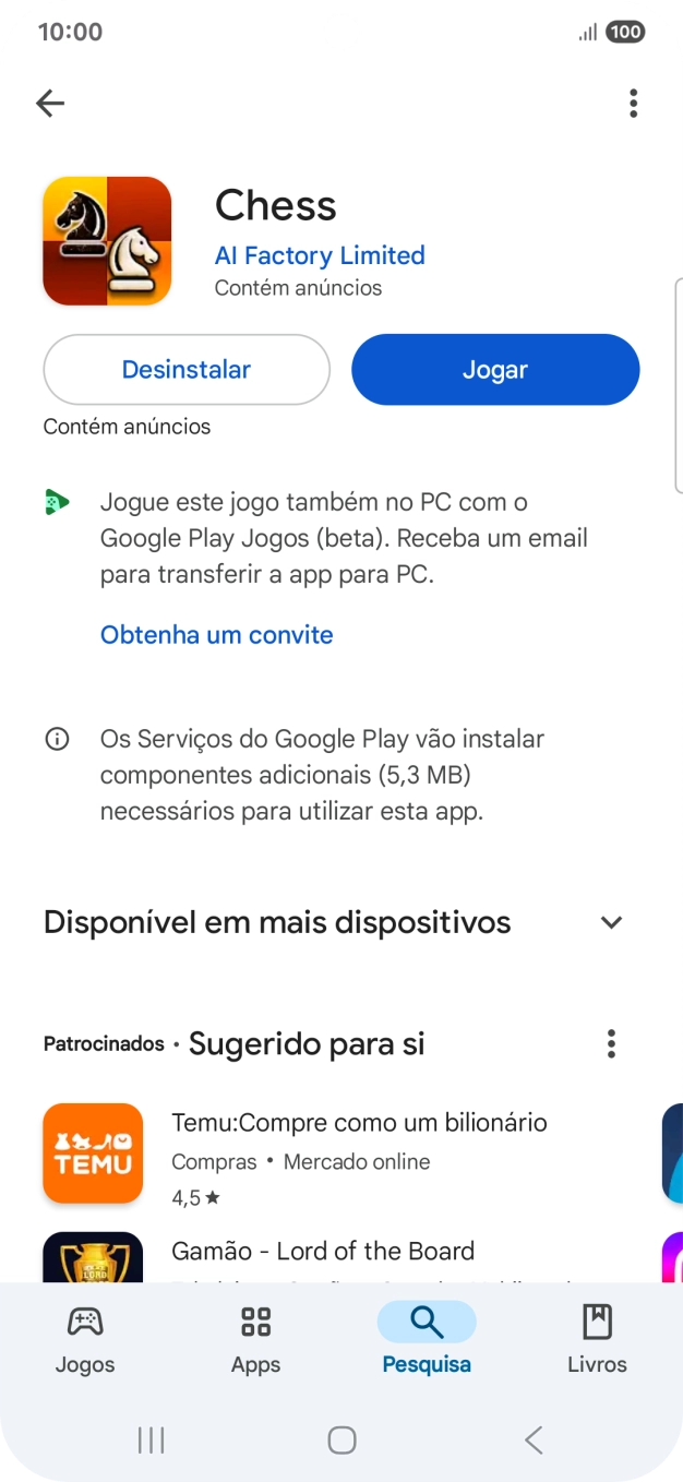 Prima a tecla de início para terminar e voltar ao ecrã inicial.