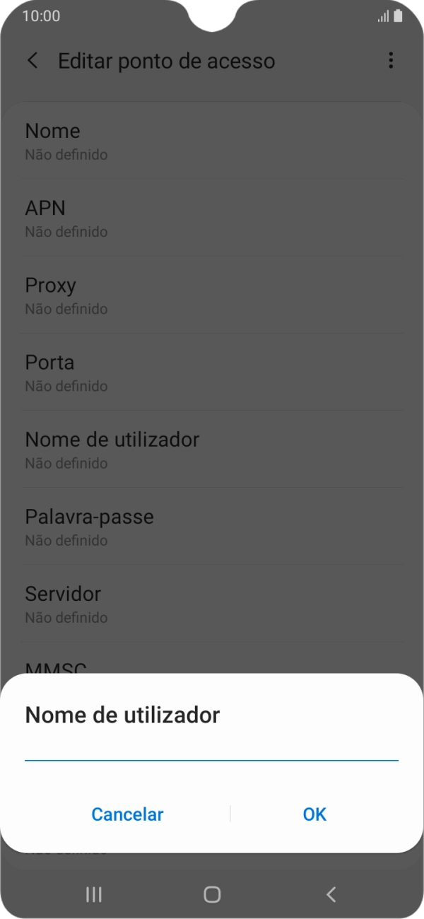 Introduza vodafone e prima OK.