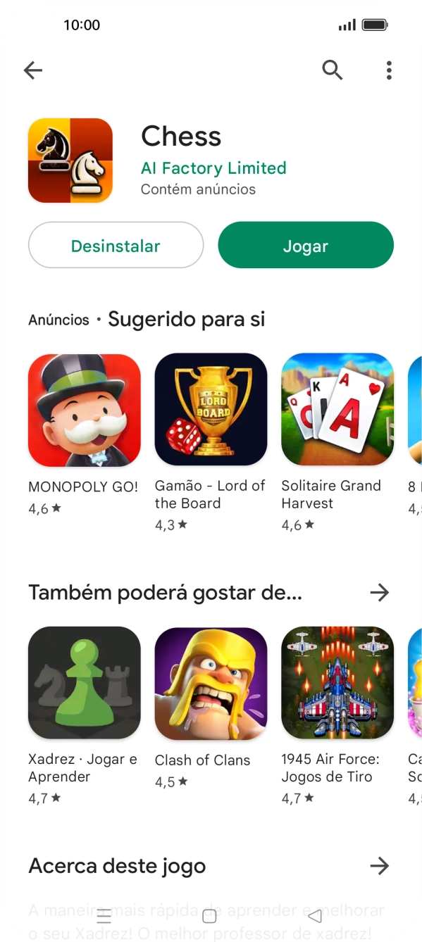 Prima a tecla de início para terminar e voltar ao ecrã inicial.