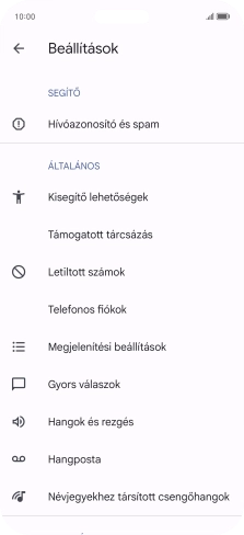 Válaszd a Telefonos fiókok lehetőséget.
