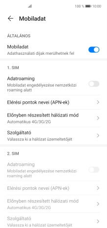 Válaszd a Szolgáltató lehetőséget.