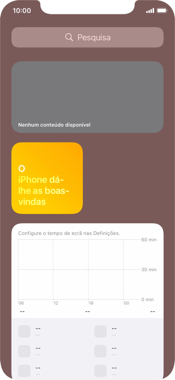 Mantenha premida por um instante a pilha de widgets pretendida.