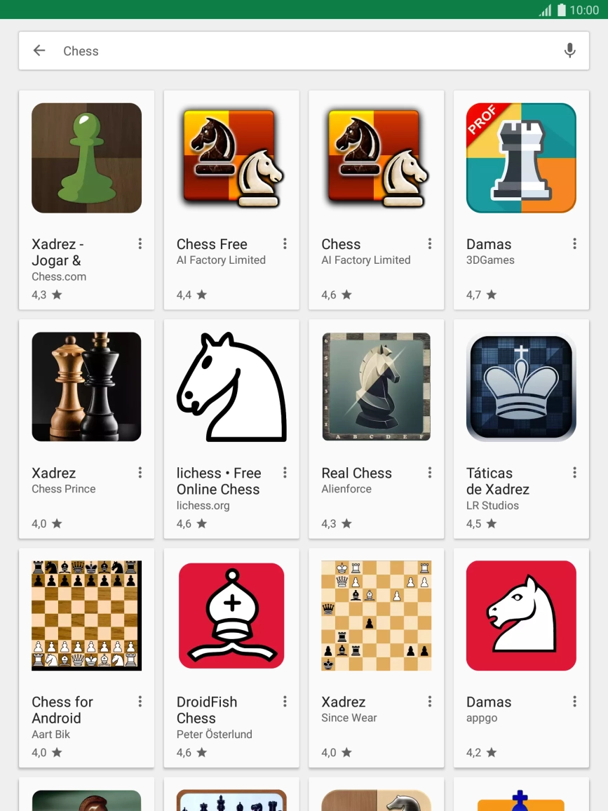 Prima a app pretendida.