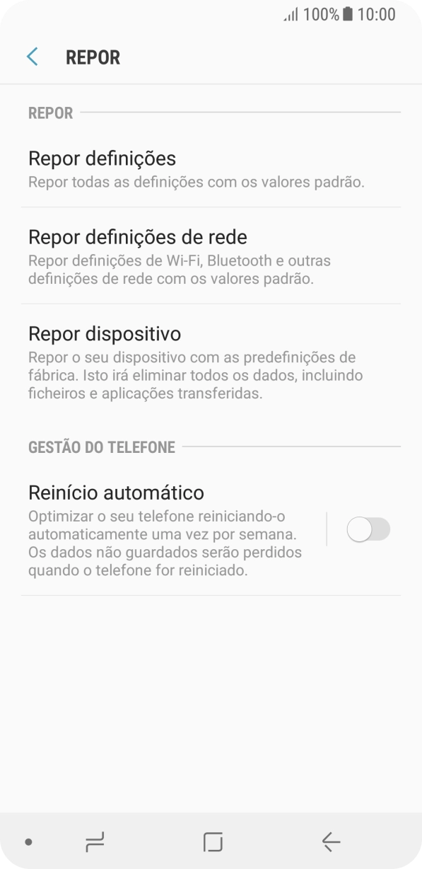 Prima Repor dispositivo.