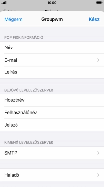 Válaszd az  SMTP lehetőséget.