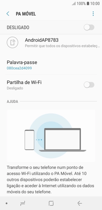 Prima o ícone de menu.