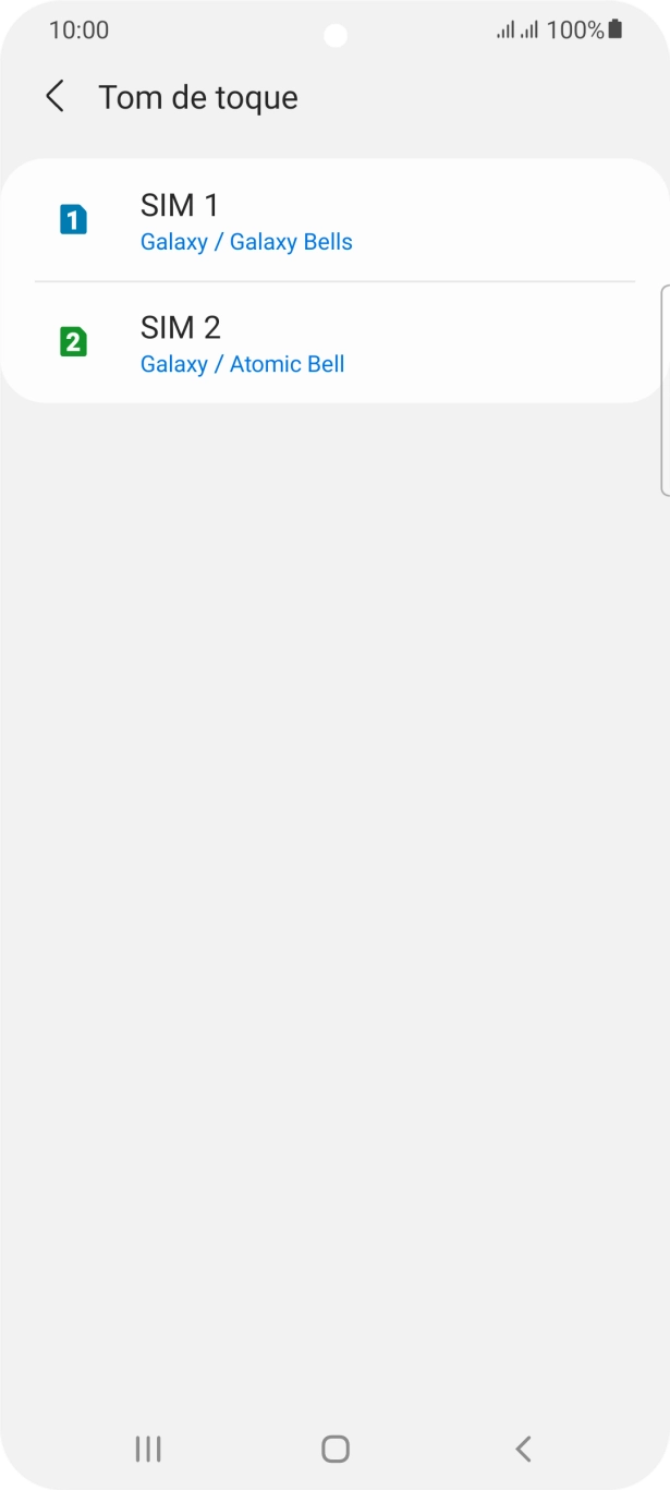 Prima o cartão SIM pretendido.