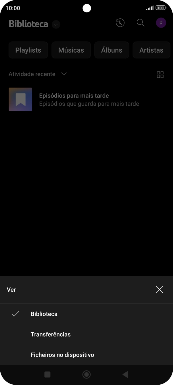 Prima Ficheiros no dispositivo e dirija-se ao ficheiro de música pretendido.