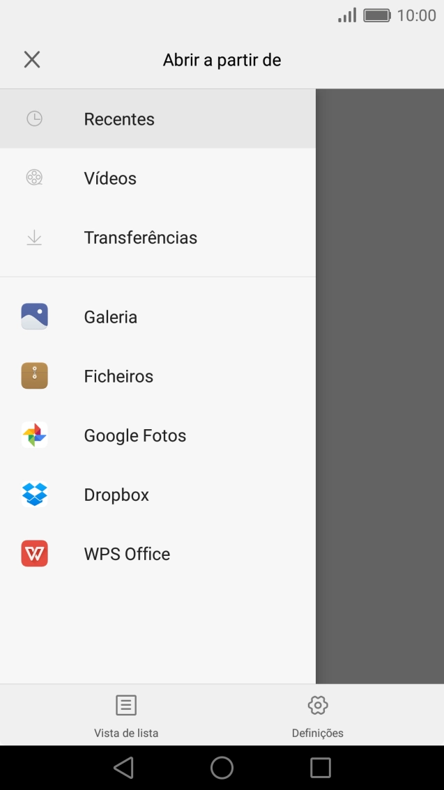 Prima Galeria e vá até à pasta pretendida.