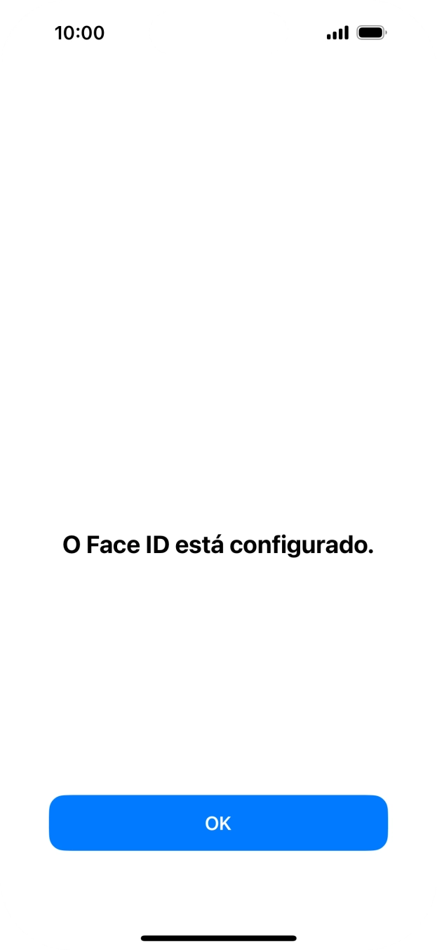 Prima OK. Se ainda não tiver escolhido um código de bloqueio do telefone, introduza um código à escolha duas vezes de seguida.