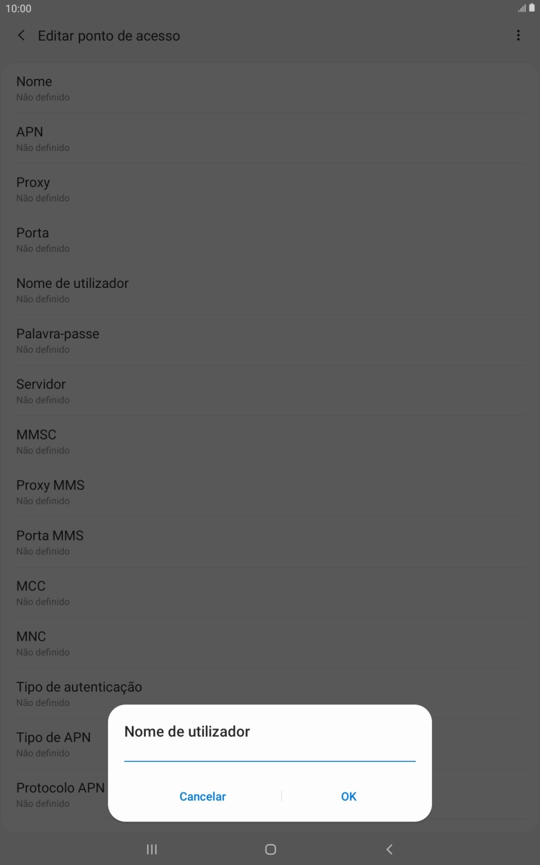 Introduza vodafone e prima OK.