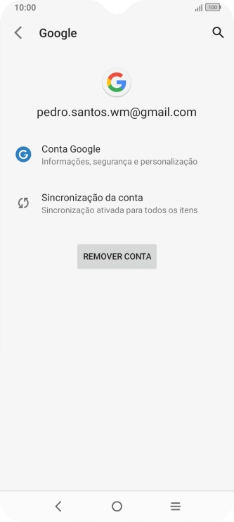 Prima Sincronização da conta.