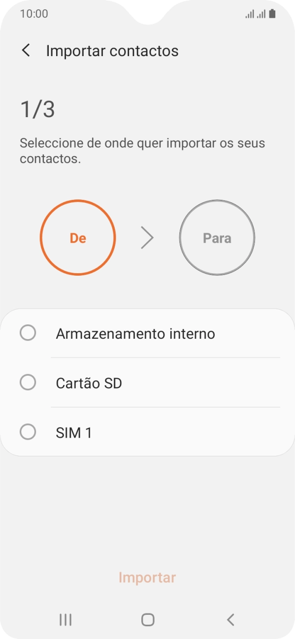 Prima o nome do cartão SIM.